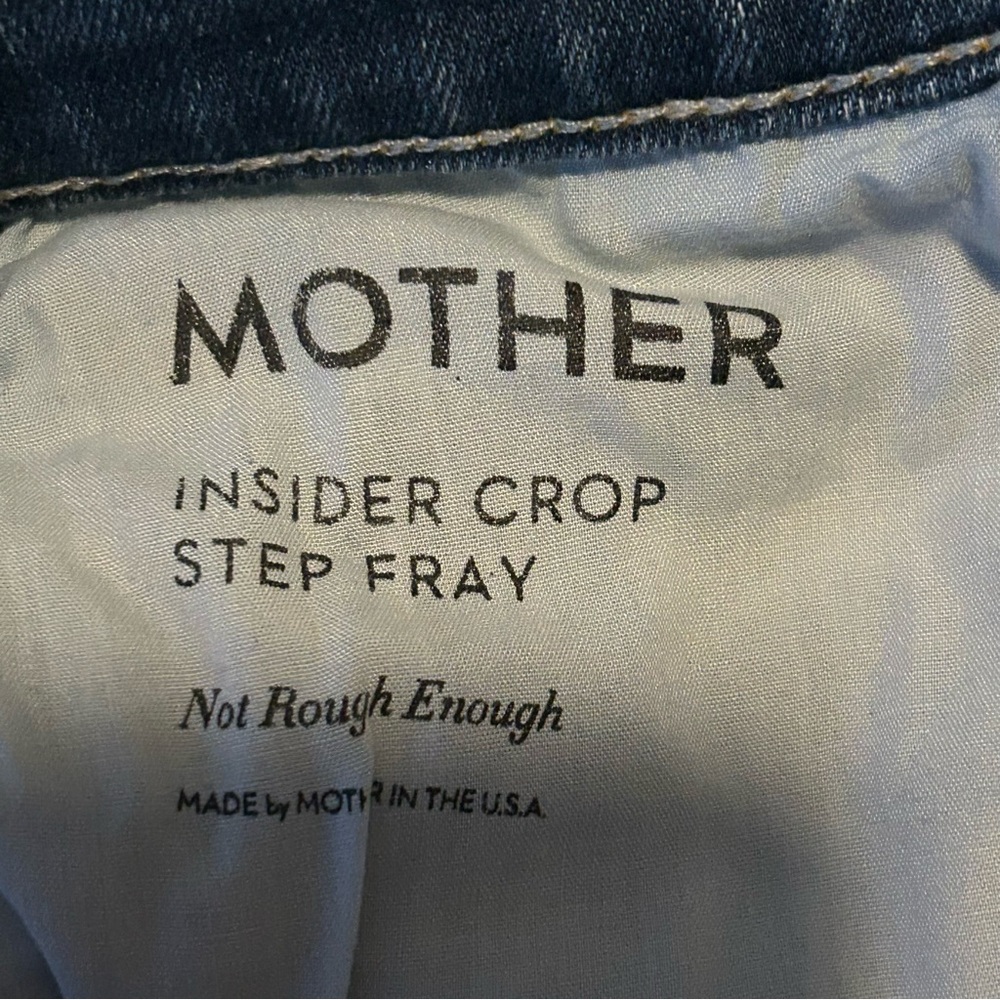 Mother Jeans Insider Crop Step Fray Not Rough Enough Blue Denim Women's Size 30 - Picture 11 of 15